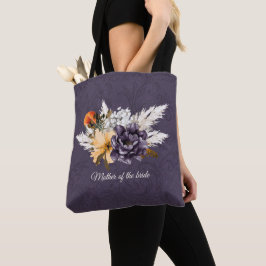秋の花とパンパス草の母のブライド トートバッグ