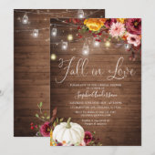 秋の花とパンプキンのラブリースタイル ブライダルシャワー 招待状 (正面/裏面)