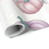 秋の花とピンクパープル&クリームカボチャ ラッピングペーパー (ロールコーナー)