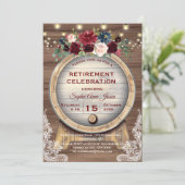 秋の花とワインバレーの牧場での退職パーティー 招待状 (スタンド正面)