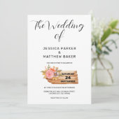 秋の花と木のウェディング 招待状 (スタンド正面)