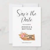 秋の花と木のサイン セーブザデート (正面)