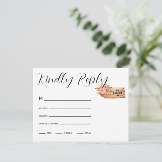 秋の花と木のサイン 出欠カード (スタンド正面)