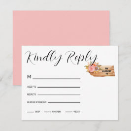 秋の花と木のサイン 出欠カード