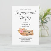 秋の花と木の看板でのエンゲージメント 招待状 (スタンド正面)