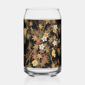 秋の花と木1884飾日本のりアート ガラス缶 (正面)