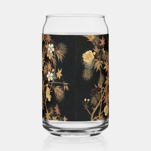 秋の花と木1884飾日本のりアート ガラス缶 (右)