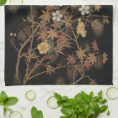 秋の花と木1884飾日本のりアート キッチンタオル (折り畳み)