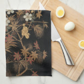 秋の花と木1884飾日本のりアート キッチンタオル (四つ折り)