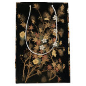 秋の花と木1884飾日本のりアート ミディアムペーパーバッグ (正面)