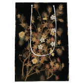 秋の花と木1884飾日本のりアート ミディアムペーパーバッグ (裏面)