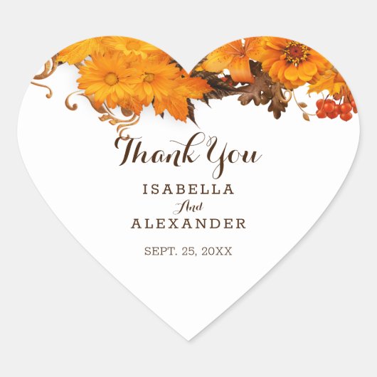 秋の花と果実 ハートシール (正面)