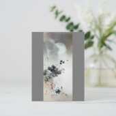 秋の花と満月、渡辺聖亭 ポストカード (スタンド正面)