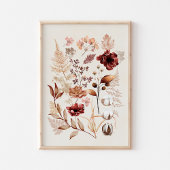 秋の花と秋の葉花 ポスター