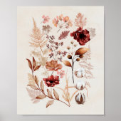 秋の花と秋の葉花 ポスター (正面)