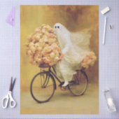 秋の花と自転車と白い布の幽霊 FW3L 薄葉紙 (クラフト)