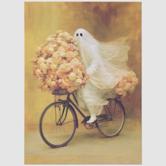 秋の花と自転車と白い布の幽霊 FW3L 薄葉紙 (正面)