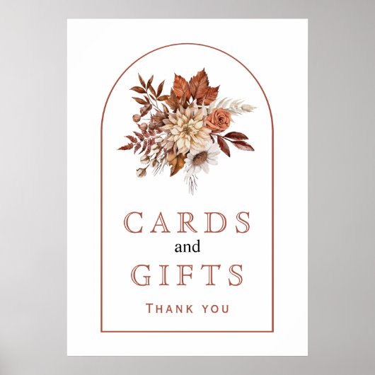 秋の花と葉秋自然結婚の ポスター (正面)