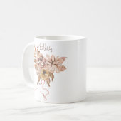 秋の花と葉 コーヒーマグカップ (正面左)