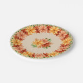 秋の花と葉 ペーパープレート (アングル)