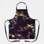 秋の花と葉、日本のデザイン エプロン (正面)