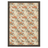 秋の花と鳥のテーブルクロス季節のチャーム テーブルクロス (正面)