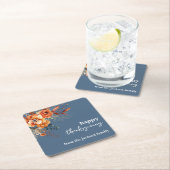 秋の花に感謝エレガント スクエアペーパーコースター (インサイチュ)