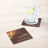 秋の花に感謝エレガント スクエアペーパーコースター (インサイチュ)