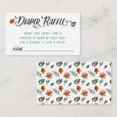 秋の花のおむつのラッフルカード エンクロージャーカード (正面/裏面)