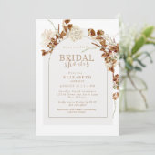 秋の花のアーチ ニュートラル ブライダルシャワー 招待状 (スタンド正面)