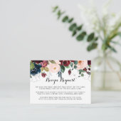 秋の花のイラスト付き結婚式レシピリクエストカード エンクロージャーカード (スタンド正面)