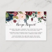 秋の花のイラスト付き結婚式レシピリクエストカード エンクロージャーカード (正面)