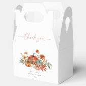 秋の花のカボチャの結婚前お茶会 フェイバーボックス (見開き)