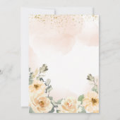 秋の花のキツネのベイビーシャワー 招待状 (裏面)