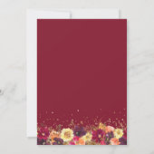 秋の花のゴールドアーチ感謝祭招待状 招待状 (裏面)