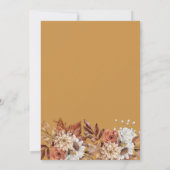 秋の花のゴールド ブライダルシャワー 招待状 (裏面)