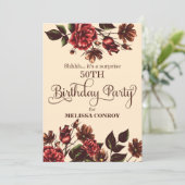 秋の花のサプライズ誕生日パーティー 招待状 (スタンド正面)