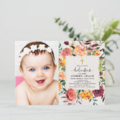 秋の花のバーガンディの赤面の献呈の写真 招待状 (スタンド正面)