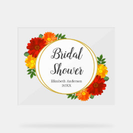 秋の花のブライズシャワー アクリルサイン