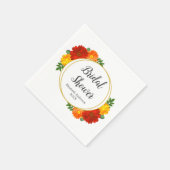 秋の花のブライズシャワー スタンダードカクテルナプキン (角)