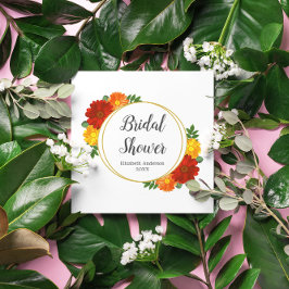 秋の花のブライズシャワー スタンダードカクテルナプキン