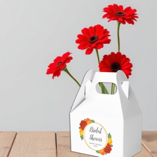 秋の花のブライズシャワー フェイバーボックス