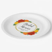 秋の花のブライズシャワー ペーパープレート (アングル)