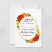 秋の花のブライズシャワー 出欠カード (正面)