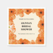 秋の花のブライダルシャワーのペーパーナプキン スタンダードカクテルナプキン (正面)