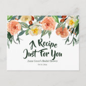 秋の花のブライダルシャワーのレシピ インビテーションポストカード (正面)