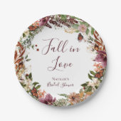 秋の花のブライダルシャワーの紙皿 ペーパープレート (正面)