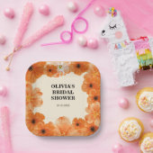 秋の花のブライダルシャワーの紙皿 ペーパープレート (パーティー)