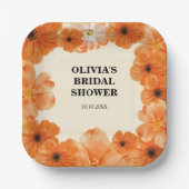 秋の花のブライダルシャワーの紙皿 ペーパープレート (正面)