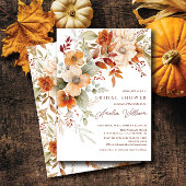 秋の花のブライダルシャワーへの招待 招待状